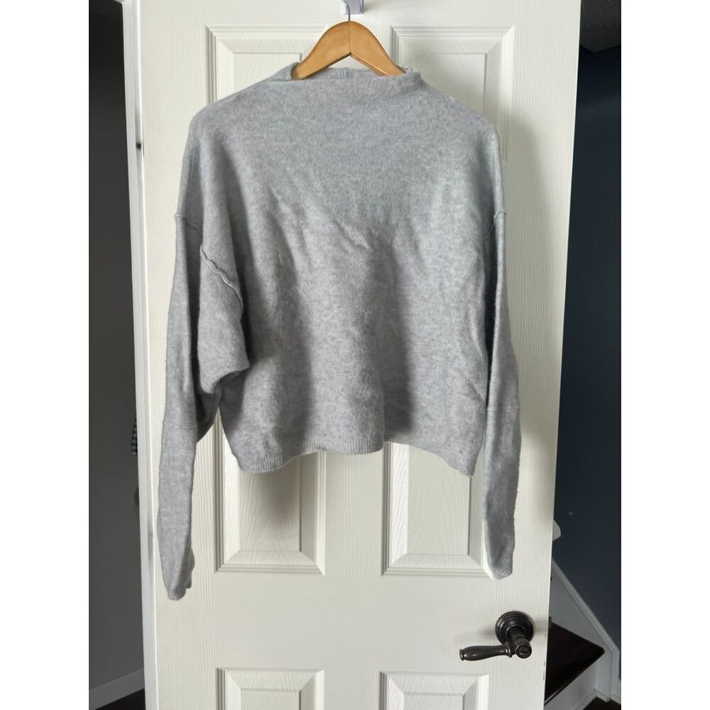 Free People Gray Knit Sweater Womens Small Alpaca Wool Blend Cozy